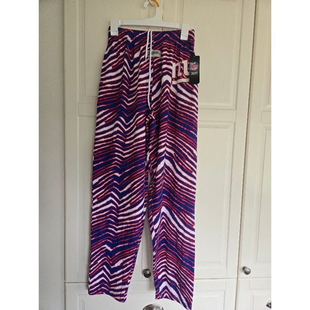 NFL New York Giants Zubaz Zebra Screen Print Pants Mens SMALL - NEW